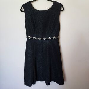 Scarlett Black Cocktail dress with Jeweled Waist Sz 6 Party Fancy